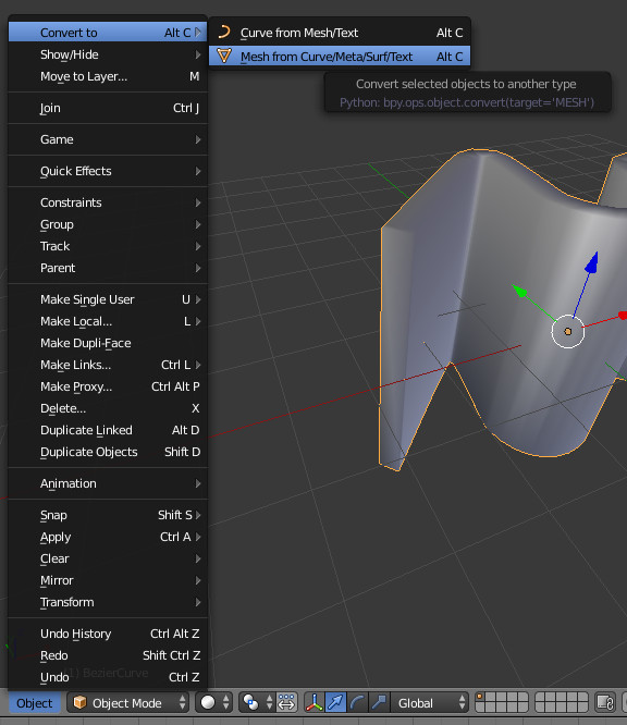 Blenderで曲線から面 厚み付け ぬの部屋 仮