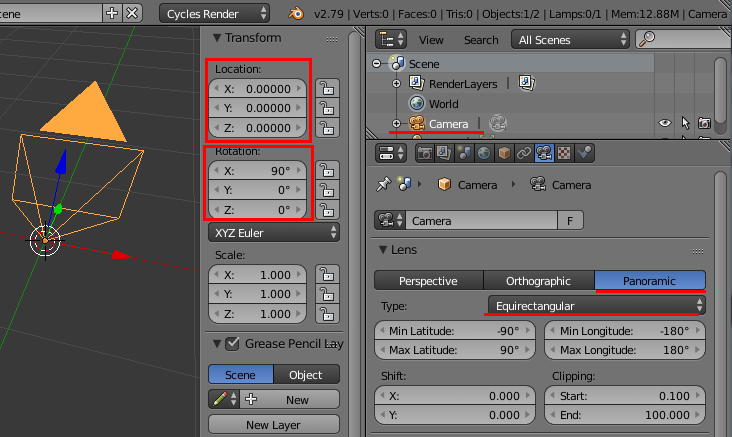 Blender Cyclesで環境テクスチャをレンダリングする ぬの部屋 仮